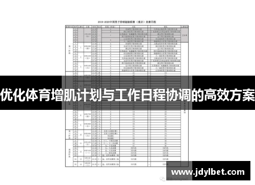 优化体育增肌计划与工作日程协调的高效方案